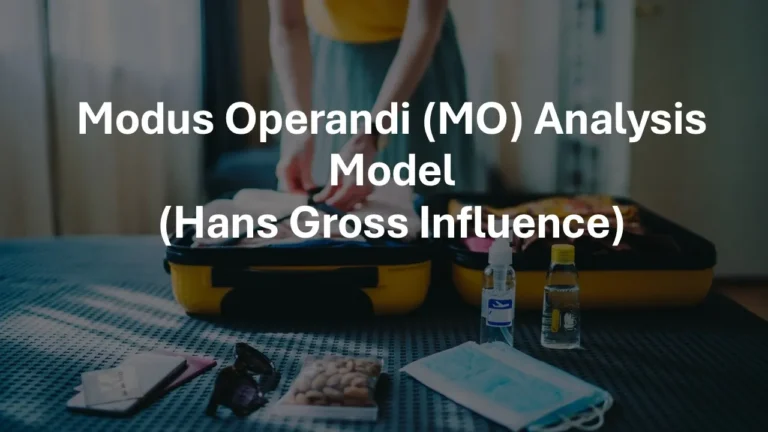 Modus Operandi (MO) Analysis Model