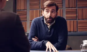 Man being questioned during investigative interview