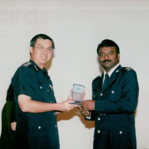 Award presentation during official ceremony