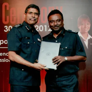 officers receiving recognition award at ceremony