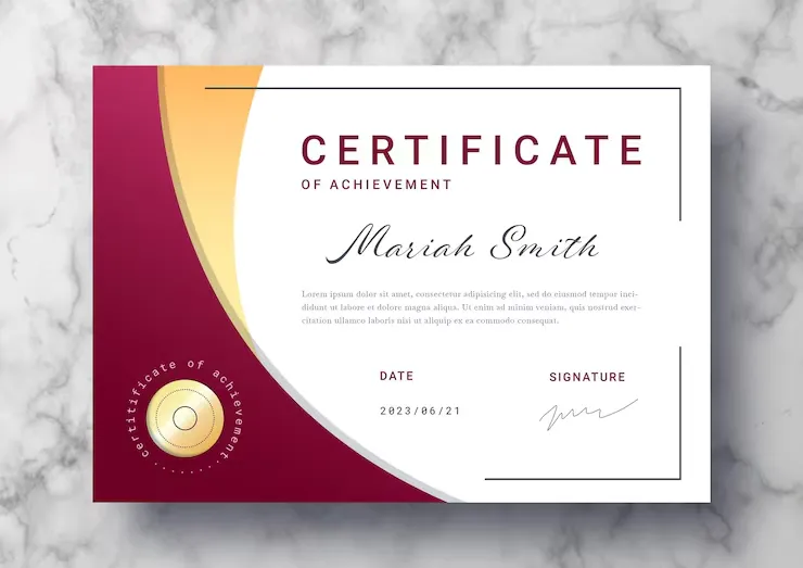 certificate of achievement
