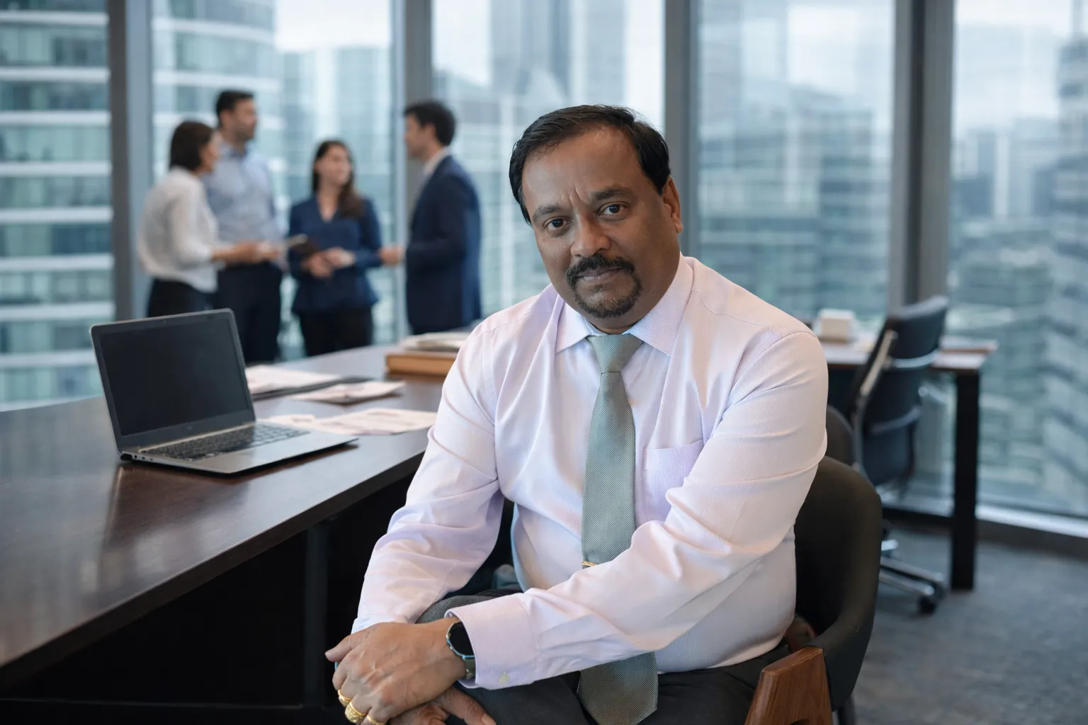 Confident professional in modern office